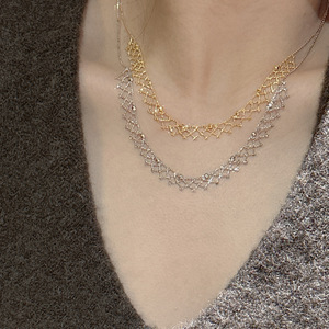 Collar de Plata de Ley S925 con Cristales de Encaje, Diseño Italiano, Estilo Vintage, Cadena para Clavícula con Diseño Exclusivo - Product Image 2