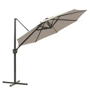 10 ft Cantilever Outdoor Patio Regenschirm mit Basis ständer drehen und kippen Mini Roma Sonnenschirm Garten terrasse Aluminium