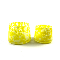 Bocaux en verre avec cloche et couvercle, bocal de printemps Opaque rose jaune vert pour la fabrication de bougies, pot à bonbons en verre de cristal avec couvercle, conteneur en cire BR