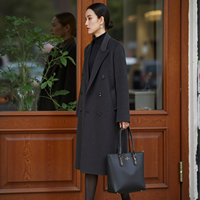 Manteau long décontracté pour femme 100 % laine, haute qualité, coupe ajustée, chaud, respirant, écologique, coupe-vent, vente directe usine, OEM ODM