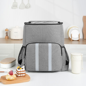 Sac isotherme Beilian 26L, sac à dos isotherme portable, remplissable d'eau, pour pique-nique en plein air, gris noir - Product Image 5