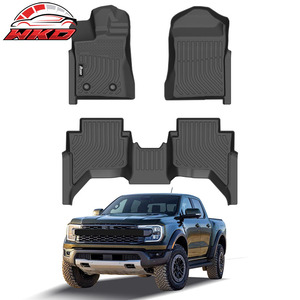 Alfombrillas de TPE para Ford Ranger 2024-2026 SuperCrew Cab con suelo de alfombra, alfombras moldeadas en 3D, impermeables - Product Image 1