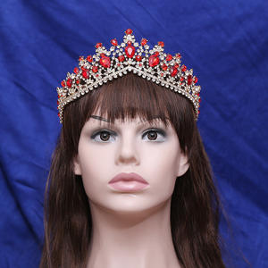Accepter ODM OEM couronnes baroques pour les reines luxe strass accessoires de mariée Couronne diadèmes cristal diadème pièce de tête de mariage - Product Image 5