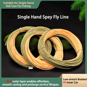 Einhand-<span class=keywords><strong>Spey</strong></span> 90FT Zweifarbige WF Schwimmende Fliegenschnur, Dehnungsarmer PE-Kern PVC-Beschichtung Doppelschlaufen Optional Spule Forelle Barsch Hecht - Product Image 5