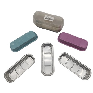 Mini Teglie Rettangolari in Alluminio con Coperchi, 100 pz/conf. - 200ml - Contenitori per Cupcake e Dolci - Product Image 3