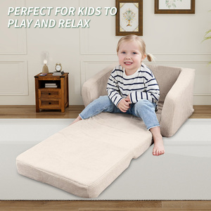 Moderno 2-<span class=keywords><strong>en</strong></span>-1 elegante sofá para niños cómodo tumbona de espuma viscoelástica suave sofá de bebé fácil de desplegar para uso <span class=keywords><strong>en</strong></span> el dormitorio del hogar - Product Image 4