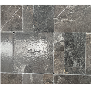 Dalles de pavage en pierre grise Blacklime, découpées à la main, motif aléatoire, design traditionnel épais, résistantes à l'eau, durables, qualité supérieure pour villa - Product Image 3