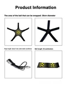 Entrenador de Fútbol Ajustable, Ayuda para Entrenamiento de Patadas de Fútbol, Cuerda Elástica con Agarre para Niños, Equipo Deportivo de Tenis - Product Image 4