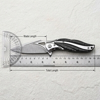 Couteau pliant EDC à roulement à billes, acier VG10, bolster en fibre de carbone 3D, couteau de camping pliant à ouverture rapide