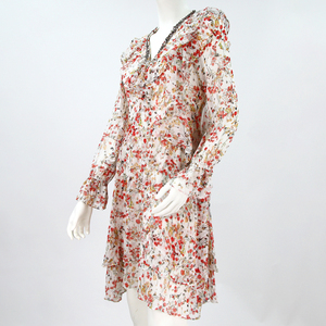 ropa de primavera cuello redondo vestidos nuevo diseño de moda de la flor de las mujeres <span class=keywords><strong>chica</strong></span> de manga larga casual vestidos - Product Image 1