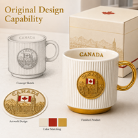 Tasses en céramique souvenirs nationaux du Canada avec design drapeau, parlement et monuments, tasses à café et à thé en porcelaine personnalisées, OEM ODM, vente en gros