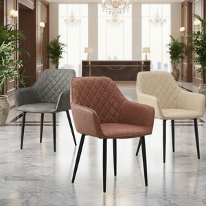 Sedie <span class=keywords><strong>da</strong></span> <span class=keywords><strong>Pranzo</strong></span> Minimaliste in Metallo e Pelle per Ristoranti e Hotel di Lusso Moderni - Product Image 1