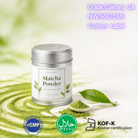Poudre de Matcha Culinaire de Grade 2A à Marque Blanche Personnalisée 50g/Boîte Sans Additifs pour Latte, Pâtisserie et Desserts