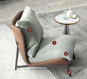 เก้าอี้โซฟาเดี่ยวสไตล์นอร์ดิก MR Furniture ดีไซน์เรียบง่ายทันสมัย เหมาะสำหรับระเบียงพักผ่อน ห้องนั่งเล่นในอพาร์ทเมนต์หรู - Product Image 3