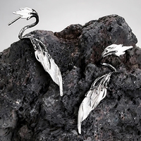Boucles d'oreilles élégantes en forme d'ailes d'ange longues pour femmes, en argent sterling 925, boucles d'oreilles tendance, bijoux fins de créateur personnalisés, vente en gros