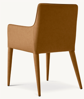 Mobilier de salle à manger au design minimaliste Fauteuil de salle à manger en cuir avec bras sur rail