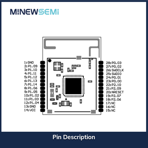 ME54BS01 <span class=keywords><strong>Wireless</strong></span> per <span class=keywords><strong>6</strong></span>.0 trasmettitore NRF54L05 a bassa energia integrato BLE Mesh Nordic materia RF moduli 96KB RAM 0.5MB - Product Image 5