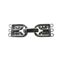 Superposition rhodium gros connecteur bijoux accessoires 925 argent Sterling luxe zircon feuille mode échappée fermoir collier