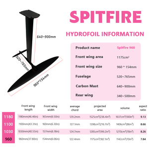 Spitfire Series Carbon Fiber Hydrofoil Set Front Wing/Rear Wing/Mast/Fuselage With Bag-All-Around SUP Lightweight Spitfire 890/1 - Product Image 2