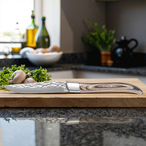 Set di coltelli da bistecca da 6 pezzi personalizzati con bordo seghettato lama in acciaio inossidabile affilato manico in legno in 6 colori-Pakkawood - Product Image 2