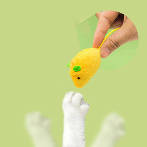 Venta al por mayor Mini juguetes de juego divertidos para gatos Ratón de peluche atraer juguetes de peluche amarillo gato masticar hierba gatera ratones de juguete - Product Image 3