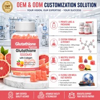 Gummies ODM au Glutathion 1000mg et Collagène, Saveur Pamplemousse, Anti-âge, Éclat de la Peau, Vente en Gros
