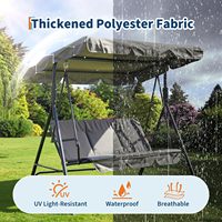 Fauteuil balançoire pour 3 personnes, chaise balançoire de patio extérieure avec auvent et accoudoirs réglables, balançoire extérieure pour cour, jardin