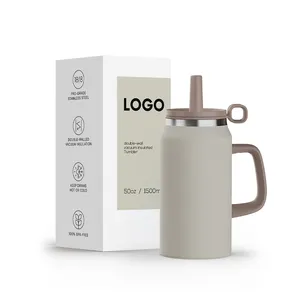 2023 Novo Design 30/40/50OZ 304 Canecas de Parede Dupla em Aço Inoxidável Grande Capacidade Isolada Vácuo Bolha Chá Tumbler