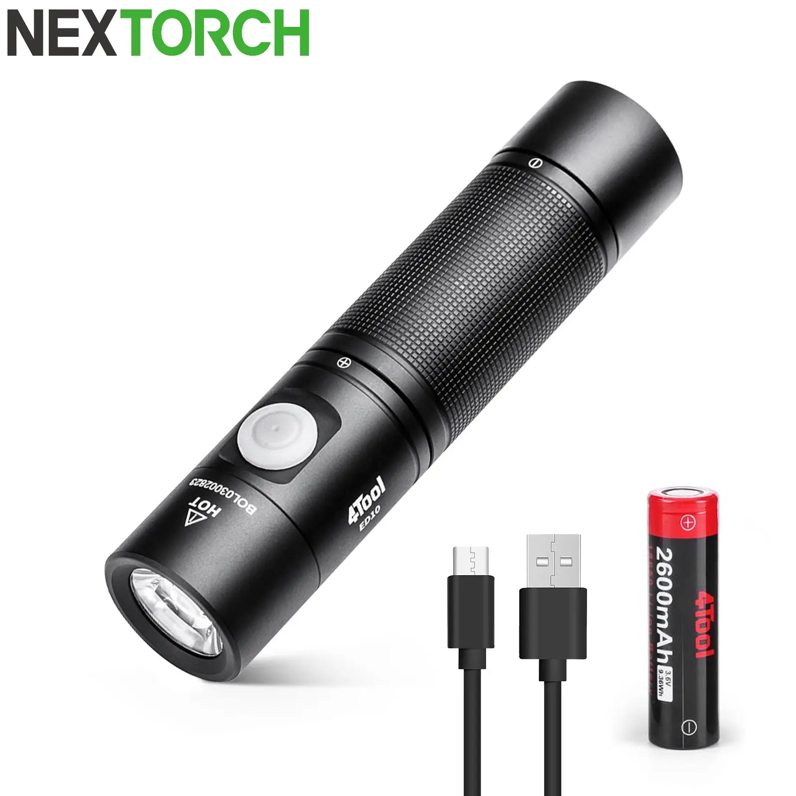 EDC đèn pin 4 công cụ 1400 lumen dẫn đèn pin nhỏ Đèn pin cắm trại ngoài trời có thể sạc lại đèn khẩn cấp