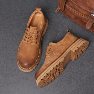 Sepatu Kerja Pria Model Low-Top Nyaman Bernapas dengan Tali Serbaguna Desain Sol Tebal dan Ujung Bulat untuk Gaya Berjalan Santai - Product Image 4