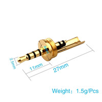 2.5mm prise Audio 4 pôles Jack bricolage casque fil connecteur métal épissure adaptateur HiFi écouteur soudure pur cuivre Mini Jack