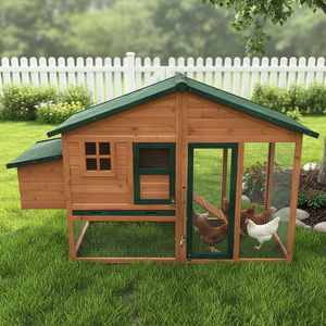 SDC014 SHUNDA Poulailler en bois écologique avec motif imprimé Utilisation en extérieur Style luxueux pour les poulets de grande taille - Product Image 1