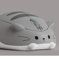 Akko Mouse nirkabel untuk PC, Mouse optik nirkabel tema kucing, Mouse komputer untuk PC