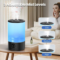 Humidificateur ultrasonique noir 3L, grand humidificateur à brume ultrasonique avec minuterie 2/4/8H, 3 vitesses, faible bruit, humidificateur électrique à télécommande