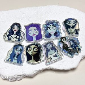 Cuentas acrílicas electrochapadas de doble cara con diseño de dibujos animados de <span class=keywords><strong>la</strong></span> <span class=keywords><strong>novia</strong></span> <span class=keywords><strong>cadáver</strong></span>, para cordones de teléfono DIY <span class=keywords><strong>y</strong></span> accesorios para colgantes de bolso - Product Image 5