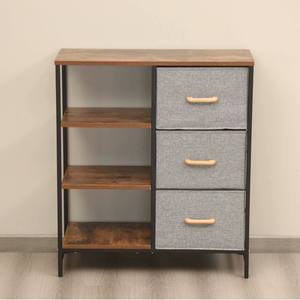 <span class=keywords><strong>Meuble</strong></span> <span class=keywords><strong>de</strong></span> rangement métallique à 3 <span class=keywords><strong>tiroirs</strong></span>, étagère ouverte, classeur latéral en tissu, armoire à <span class=keywords><strong>tiroirs</strong></span> polyvalente, organisateur <span class=keywords><strong>de</strong></span> salon - Product Image 2