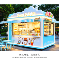 Nouveau Kiosque de Magasin de Desserts Modulaire en Acier Préfabriqué de 20 Pieds avec Vitrine, Compartiment et Évier
