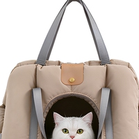 Sac de transport 2-en-1 pour animaux de compagnie, siège auto en tissu doux, sac de voyage réglable pour chat avec bouton-pression pour petits animaux