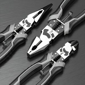 Professional Electrician's Pliers - 2-in-1 <strong>Long</strong> <strong>Nose</strong> &amp; Diagonal Cutter with Metric Measurement &amp; Wire Stripping Jaws - Product Image 1