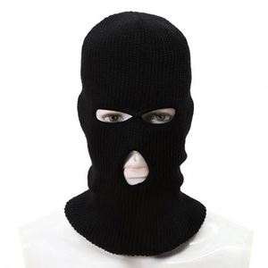 Promotional Cheap Winter Windproof <b>Warm</b> Blank Beanie <b>Hats</b> 3 Holes Balaclava Ski Mask Knitted Beanie <b>Hat</b> - Product Image 1