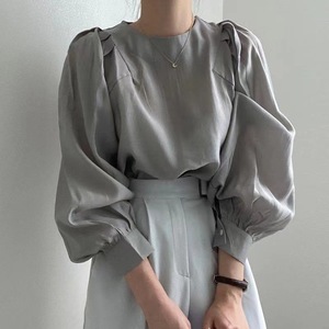 Baju Wanita Grosir Butik Musim Panas 2026 Gaya Kasual Prancis Sederhana Kerah Bulat Lengan Lonceng Temperamen Serbaguna - Product Image 1