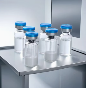 Flacons en verre transparent de qualité médicale avec bouchons à sertir bleus uniformes |   Flacons de poudre lyophilisée pour soins de la peau en gros - Product Image 1
