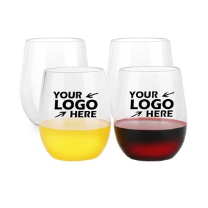 <span class=keywords><strong>Verre</strong></span> <span class=keywords><strong>à</strong></span> <span class=keywords><strong>vin</strong></span> sans pied en <span class=keywords><strong>plastique</strong></span> transparent incassable de 12 oz et 16 oz, personnalisé avec logo, pour fêtes, vente en gros - Product Image 2