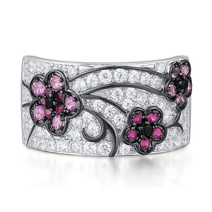 Anello Floreale Bicolore per Donne, Elegante Gioiello Minimalista alla Moda, Accessorio per Mani per Uso Quotidiano e Feste, Regalo - Product Image 5