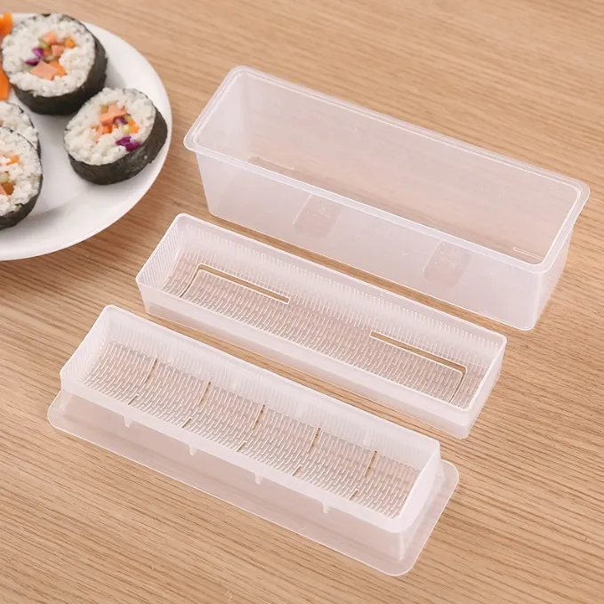 Plastik suşi yapma aracı yapışmaz pirinç rulo baskı kalıp DIY Onigiri Maker çocuklar öğle yemeği Bento aksesuarları