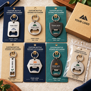 Porte-clés ouvre-bouteille personnalisés en acier inoxydable, logo personnalisé, cadeaux promotionnels d'entreprise, fabrication OEM ODM - Product Image 2