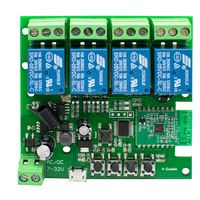EWeLink-Module de commutateur Wifi sans fil 4CH, récepteur RF DC 7-32V, relais 10A, télécommande intelligente pour Alexa IFTTT