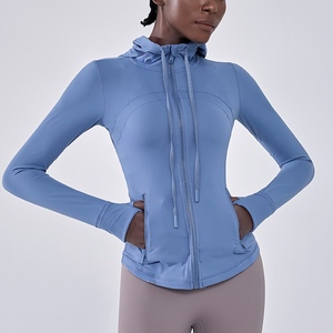 Women's Plus Size <b>Yoga</b> Hoodie <b>Jacket</b>-Spandex/Nylon Material Full Sleeve Breathable & Quick-Dry Slim Fit for Spring/Autumn Sports - Product Image 2