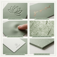 Salbeigrüner Strukturierter Schlüsselkartenhalter mit Geprägtem Lotus-Logo für Spa-Hotel und Wellness-Gästezimmerkarten Großhandel