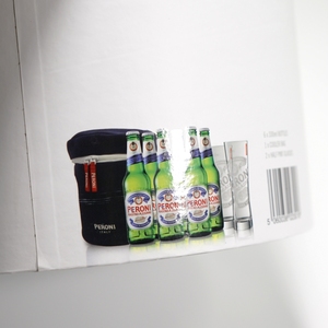 Boîte ronde artisanale de bière, <span class=keywords><strong>Peroni</strong></span>, coffret cadeau vide personnalisé en carton promotion pour six bouteilles de bière et <span class=keywords><strong>verre</strong></span>, 1 pièce - Product Image 4